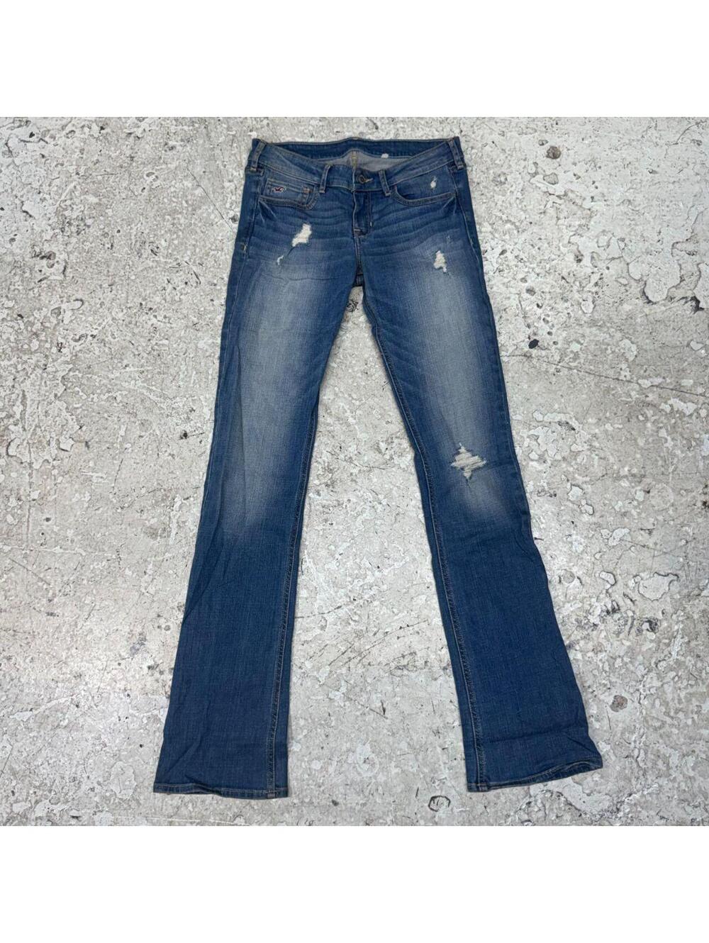 Vintage Y2K Ultra Low Rise Jeans Faded Sandblasted Hollister